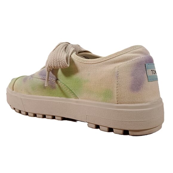 Toms Lug Shoes Women 11 Multi Color Canvas Sneakers Lace Up Platform - Picture 6 of 16